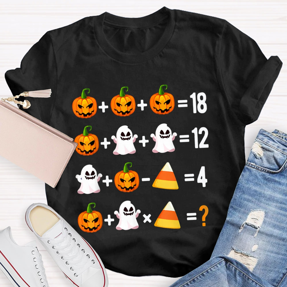 Funny Halloween Part Math Teacher T-shirt