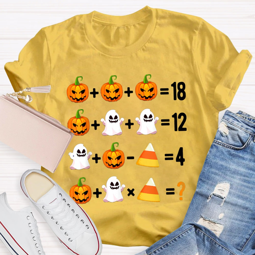 Funny Halloween Part Math Teacher T-shirt