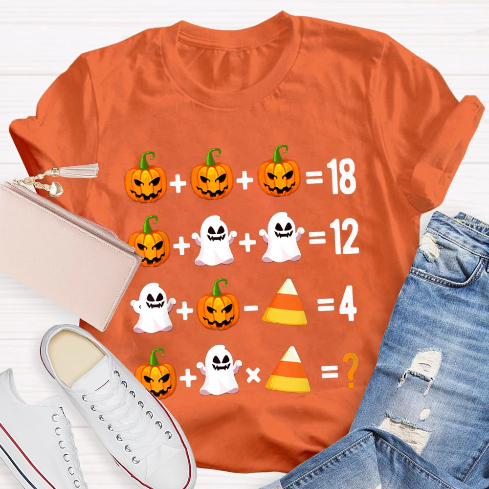 Funny Halloween Part Math Teacher T-shirt