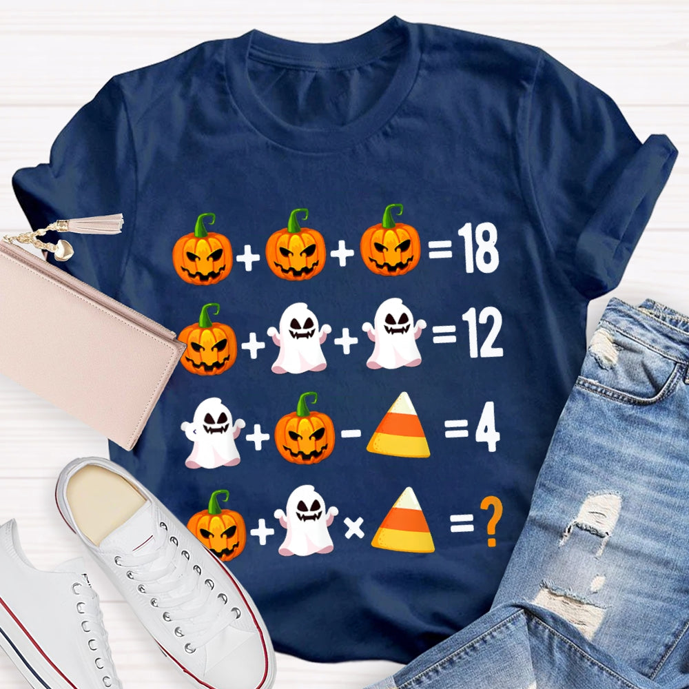 Funny Halloween Part Math Teacher T-shirt