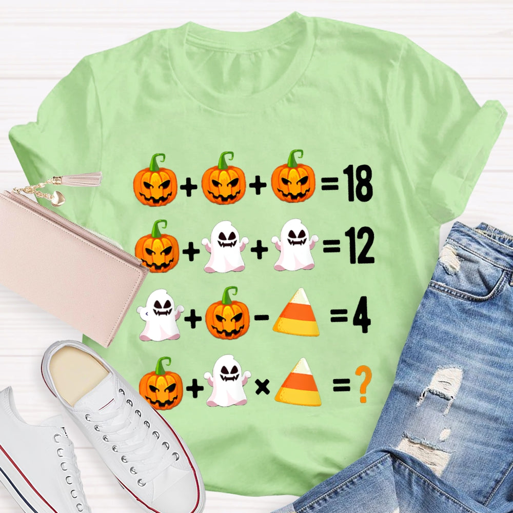 Funny Halloween Part Math Teacher T-shirt