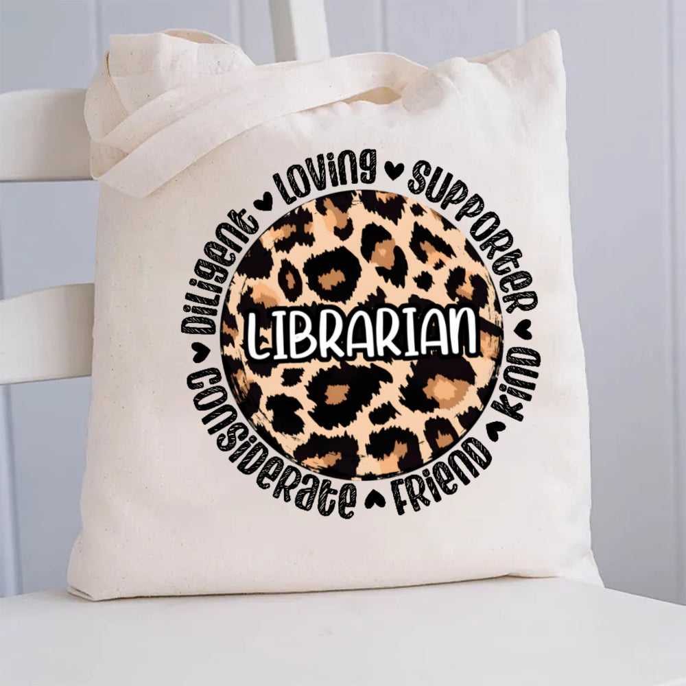 Librarian Loving Supporter Kind Friend Considerate Canvas Tote Bag