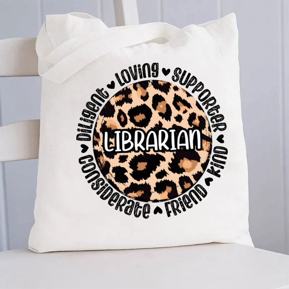 Librarian Loving Supporter Kind Friend Considerate Canvas Tote Bag