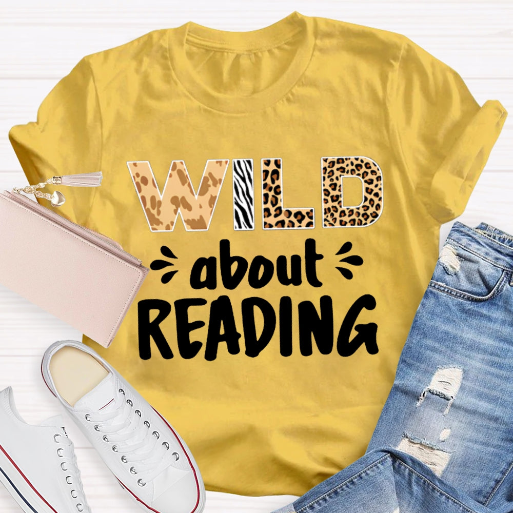Wild About Reading Leopard Tie-Dye Letters T-shirt