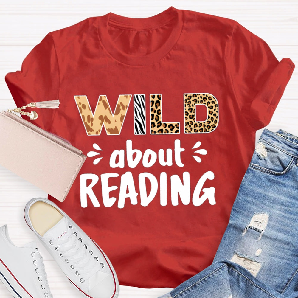 Wild About Reading Leopard Tie-Dye Letters T-shirt