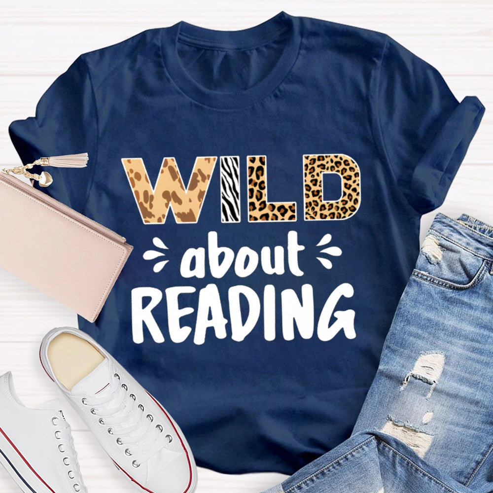 Wild About Reading Leopard Tie-Dye Letters T-shirt