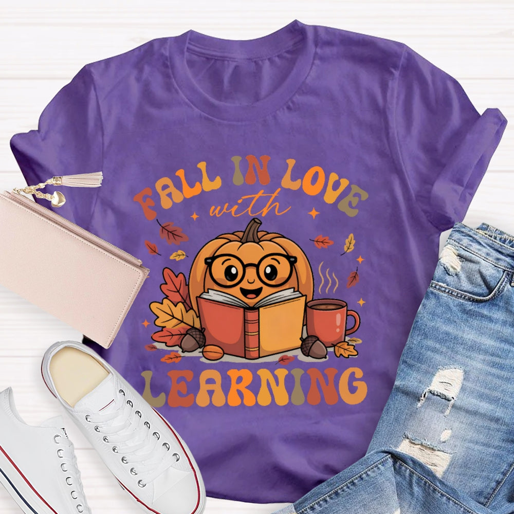 Fall In Love With Learning Teacher Pumpkin T-shirt