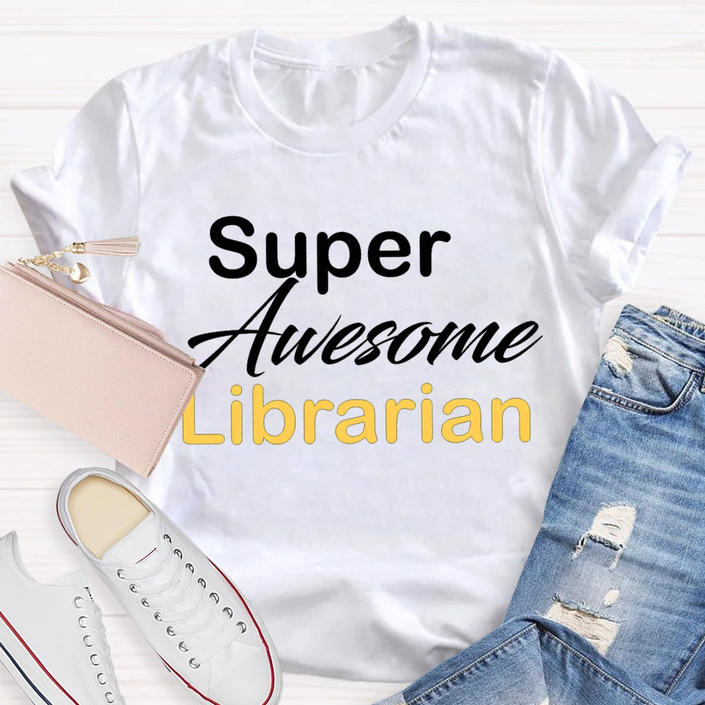 Super Awesome Library Colored Letters T-shirt