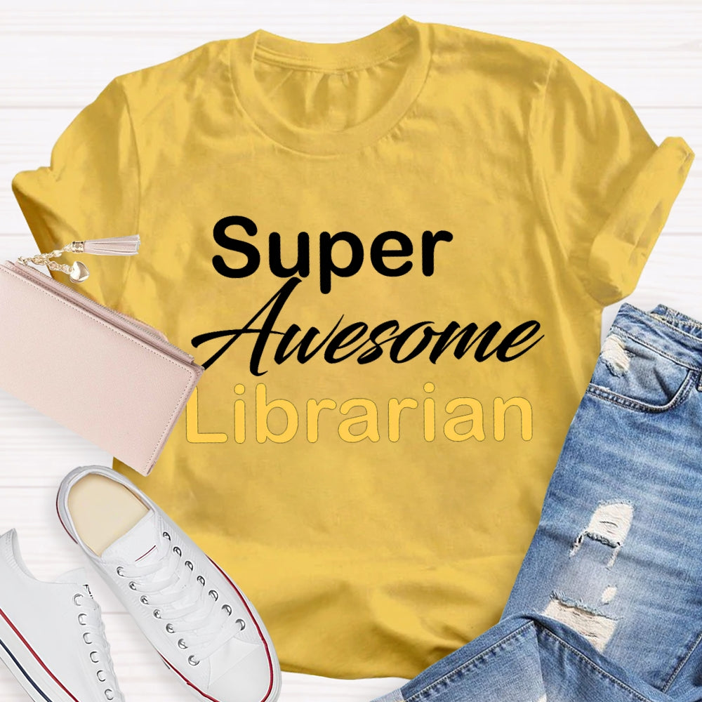 Super Awesome Library Colored Letters T-shirt