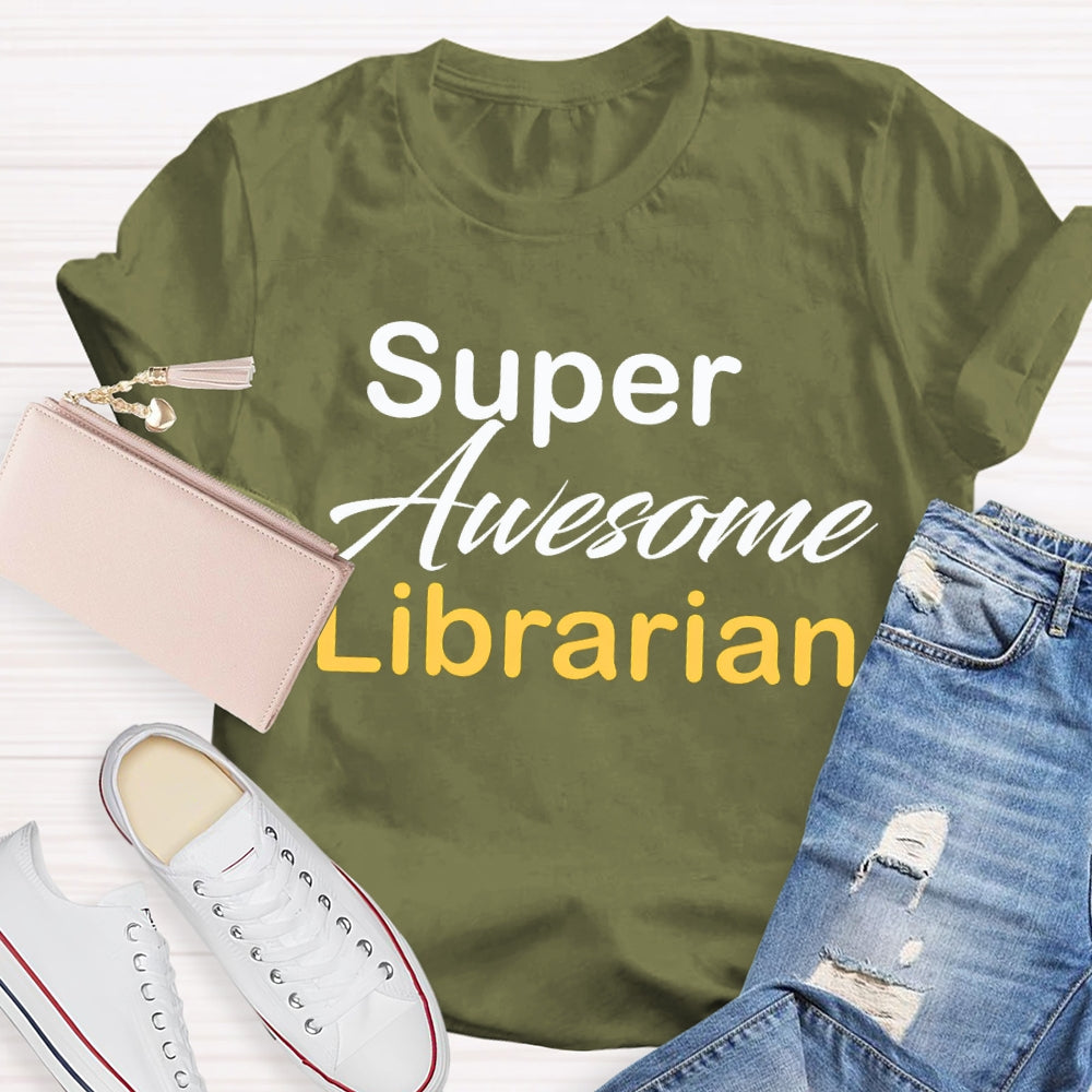Super Awesome Library Colored Letters T-shirt