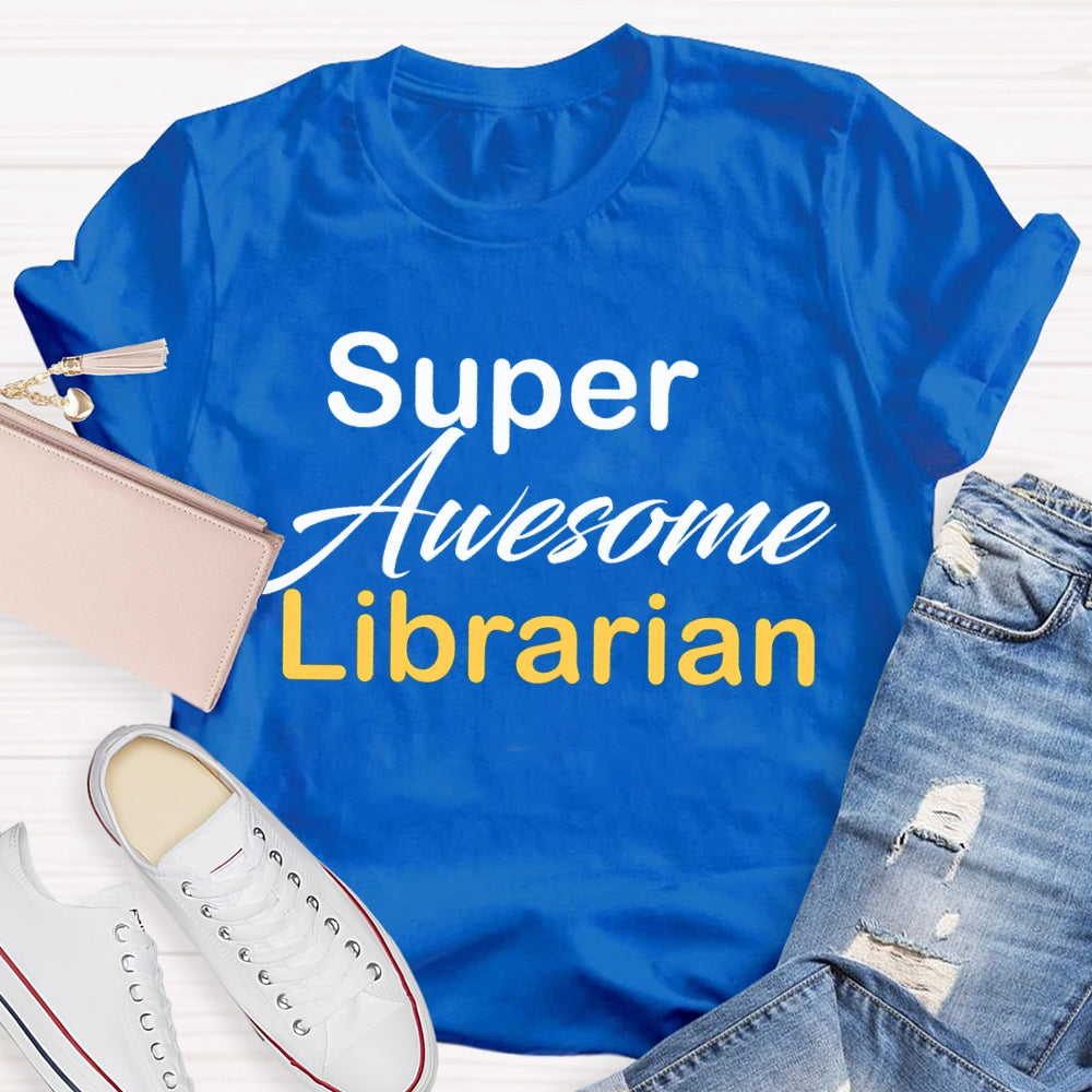 Super Awesome Library Colored Letters T-shirt