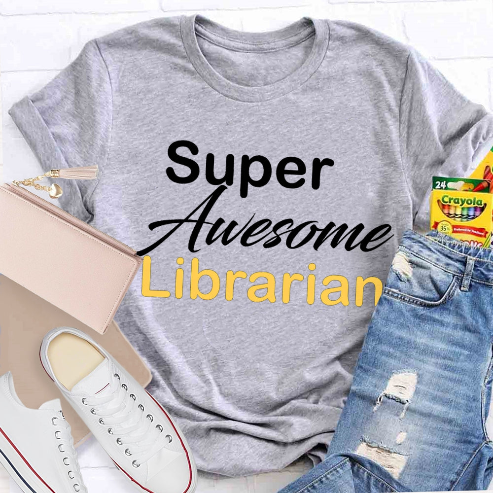 Super Awesome Library Colored Letters T-shirt
