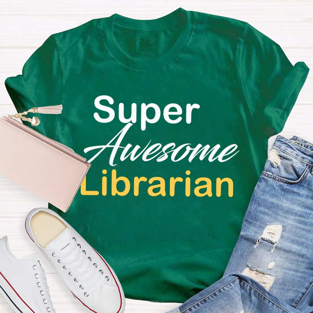 Super Awesome Library Colored Letters T-shirt