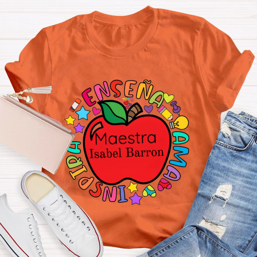 Personalized Name Maestra Funny T-shirt