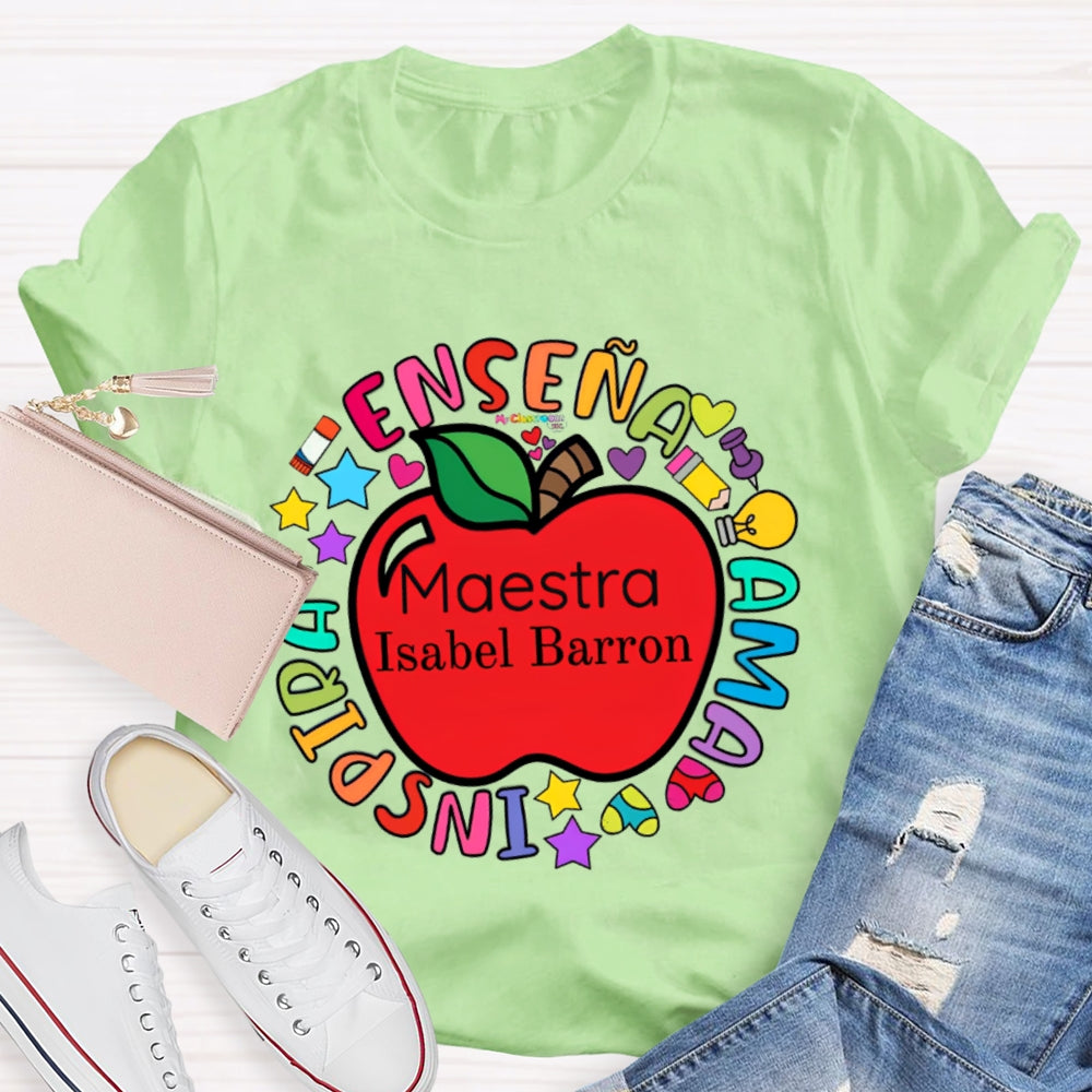 Personalized Name Maestra Funny T-shirt
