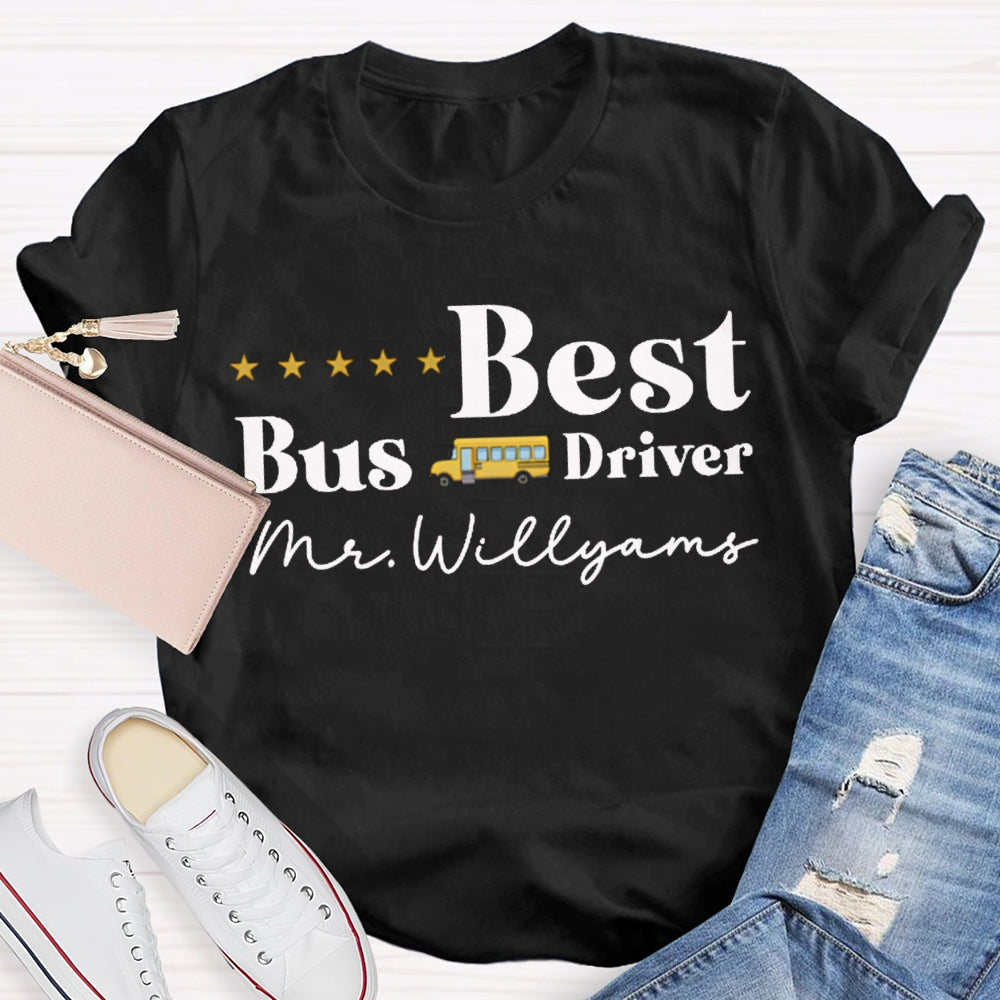 Personalized Name Best Bus Driver Five-Star Reviews T-shirt
