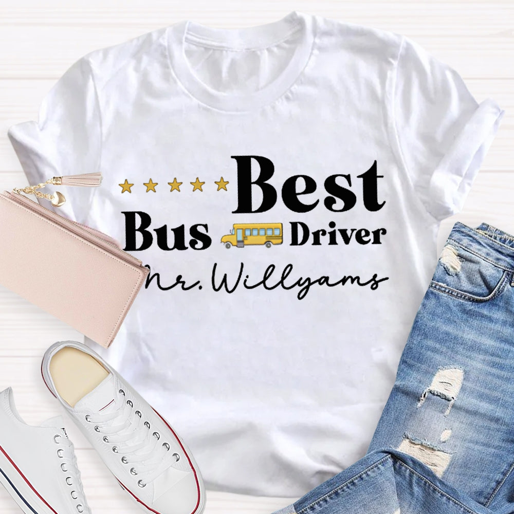 Personalized Name Best Bus Driver Five-Star Reviews T-shirt