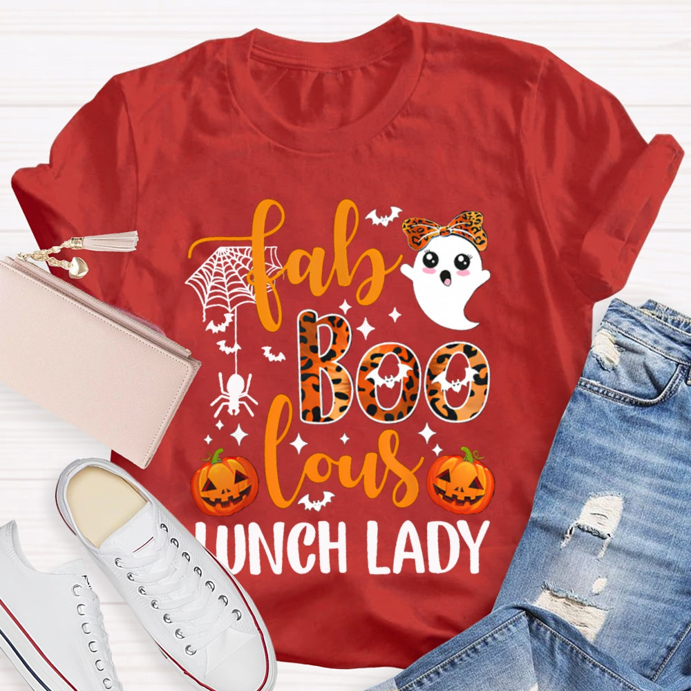 Fab Boo Lous Lunch Lady Halloween Pumpkin T-shirt