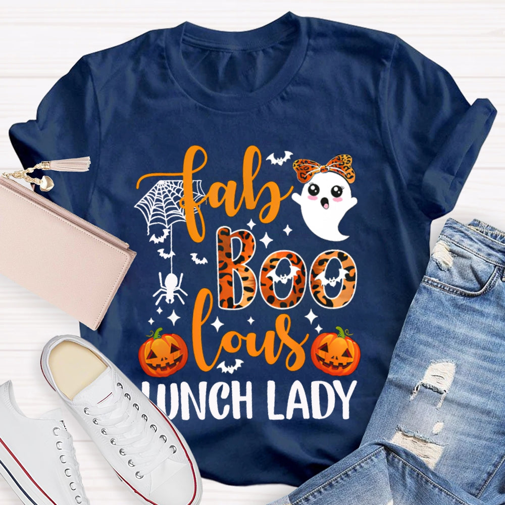 Fab Boo Lous Lunch Lady Halloween Pumpkin T-shirt
