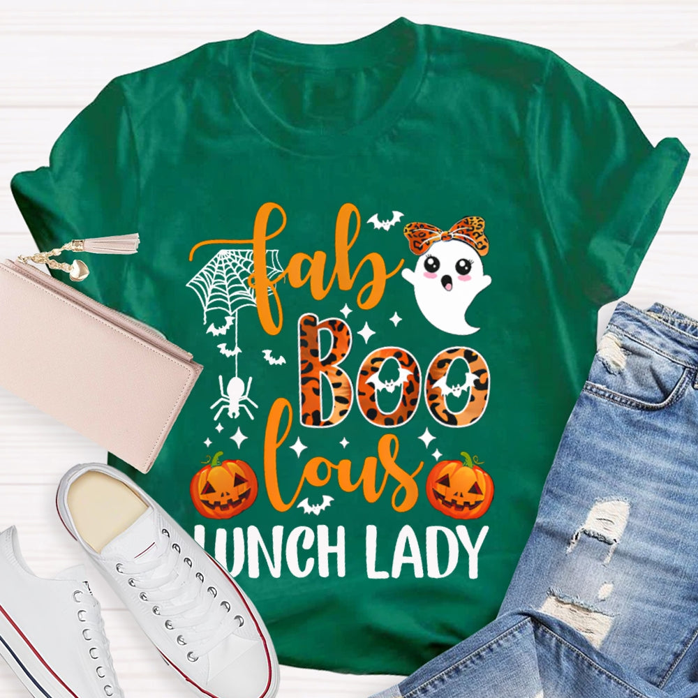Fab Boo Lous Lunch Lady Halloween Pumpkin T-shirt