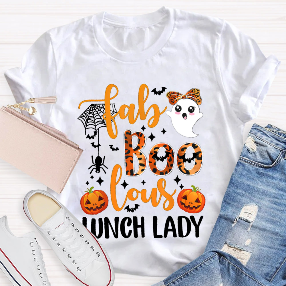 Fab Boo Lous Lunch Lady Halloween Pumpkin T-shirt