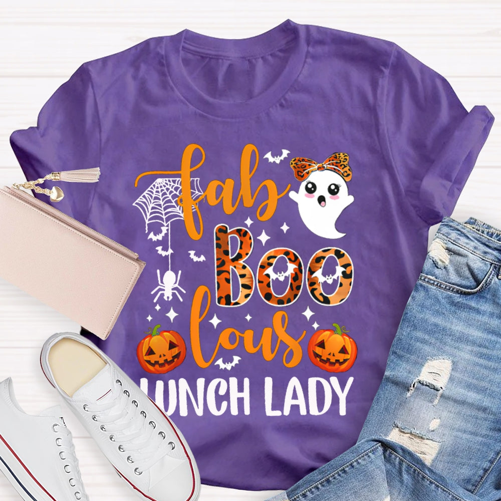 Fab Boo Lous Lunch Lady Halloween Pumpkin T-shirt