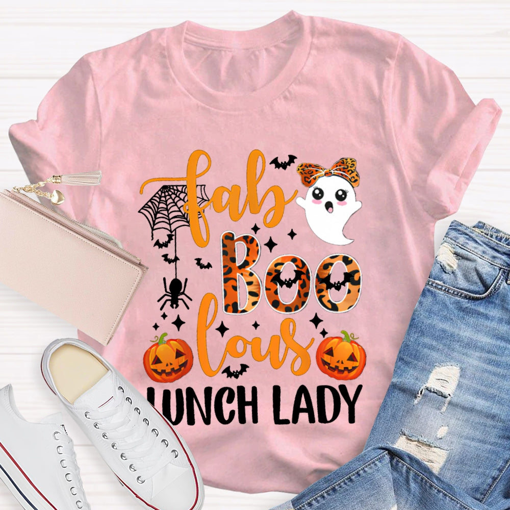 Fab Boo Lous Lunch Lady Halloween Pumpkin T-shirt