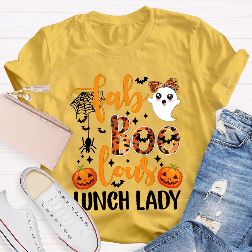 Fab Boo Lous Lunch Lady Halloween Pumpkin T-shirt