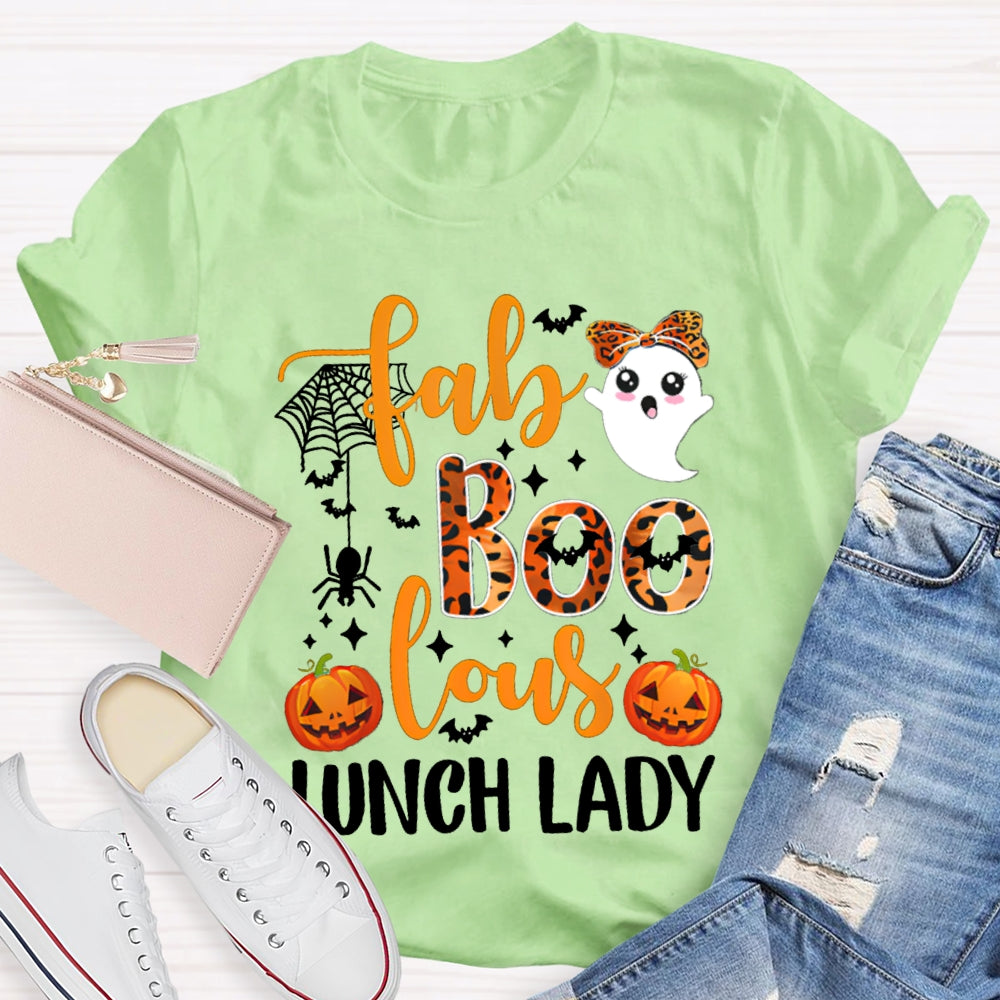 Fab Boo Lous Lunch Lady Halloween Pumpkin T-shirt