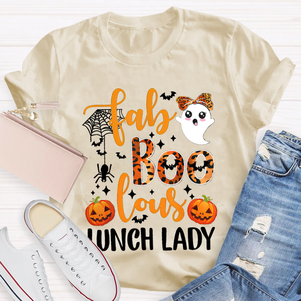 Fab Boo Lous Lunch Lady Halloween Pumpkin T-shirt