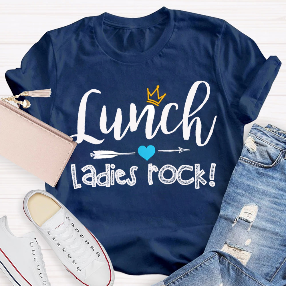 Lunch Ladies Rock Shooting Hearts And Crown T-shirt