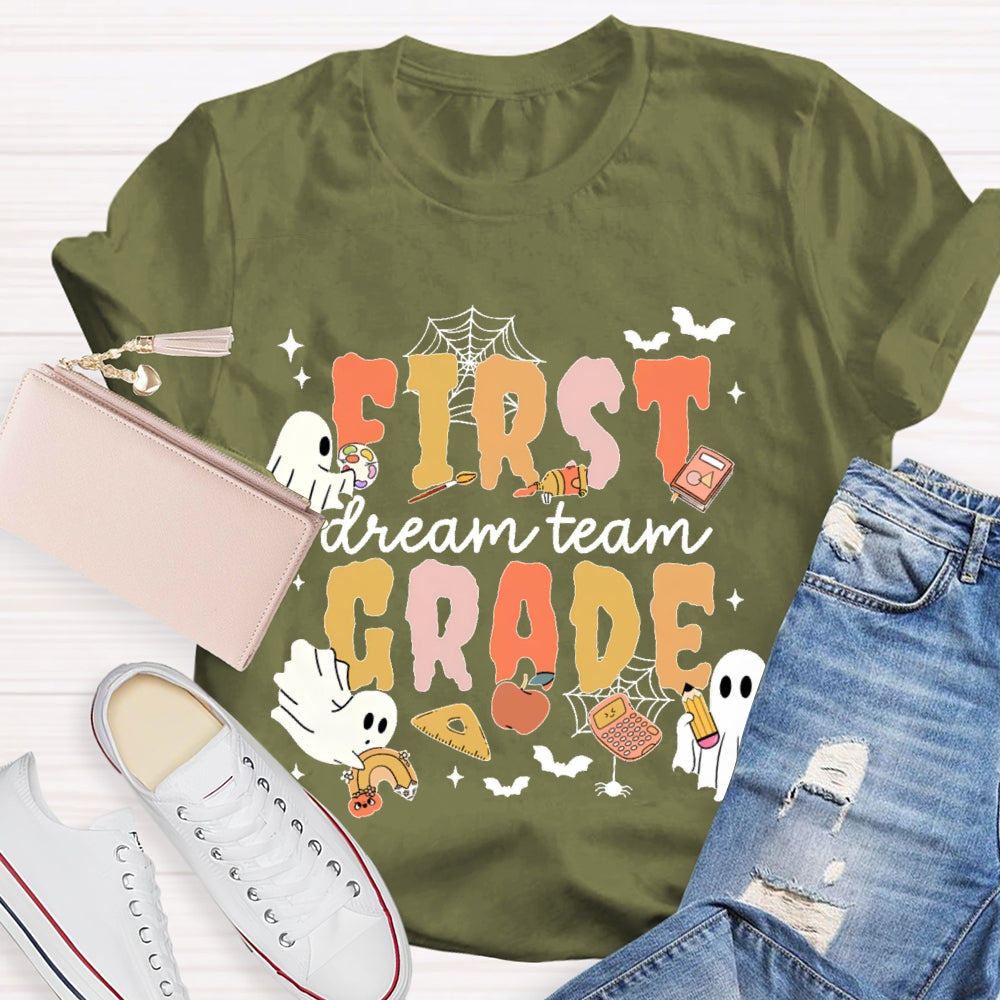Personalized Grade First Grade Dream Team Halloween T-shirt