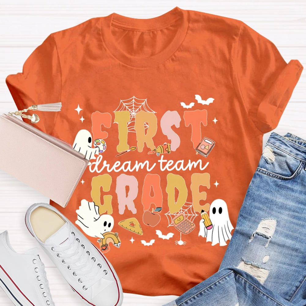 Personalized Grade First Grade Dream Team Halloween T-shirt