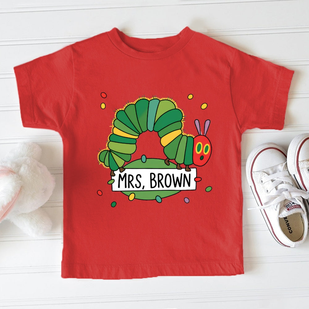 Personalized Name Small Caterpillars Toddler T-Shirts