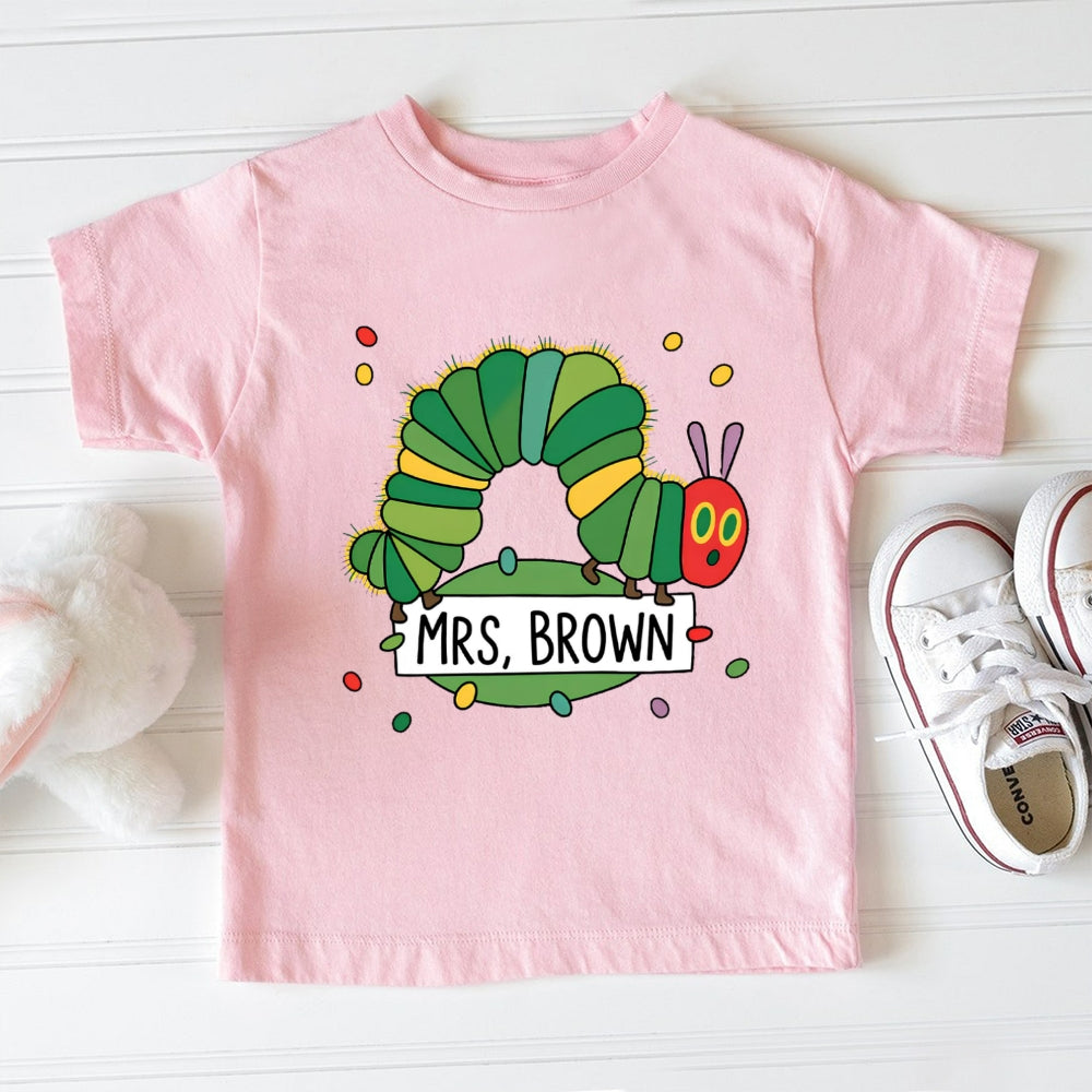 Personalized Name Small Caterpillars Toddler T-Shirts