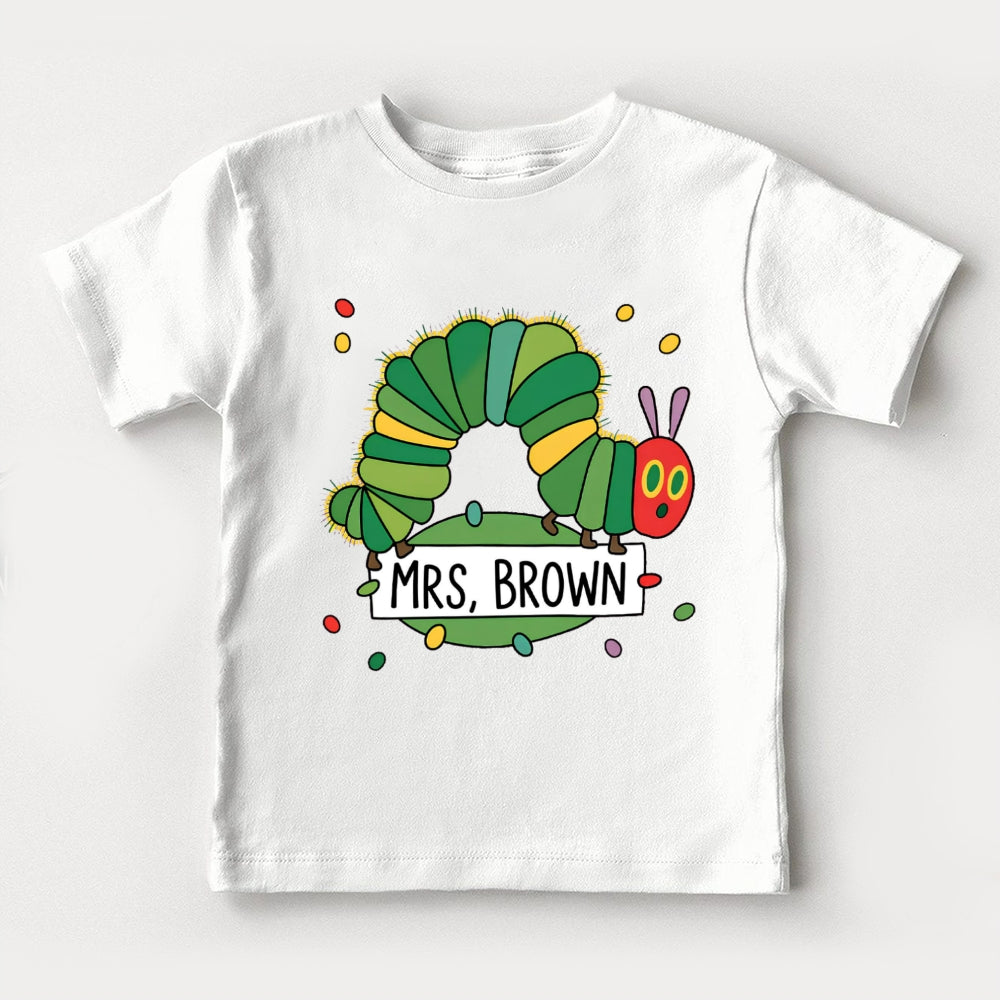 Personalized Name Small Caterpillars Toddler T-Shirts