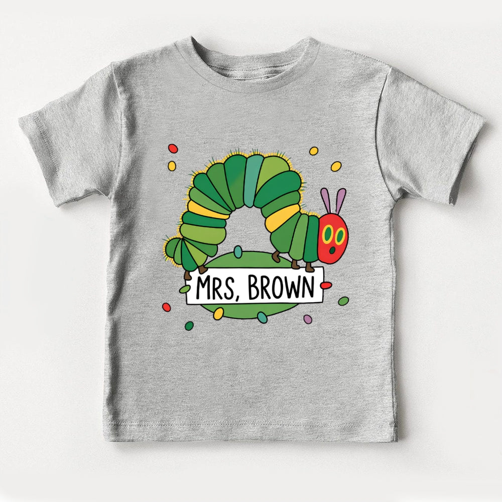 Personalized Name Small Caterpillars Toddler T-Shirts