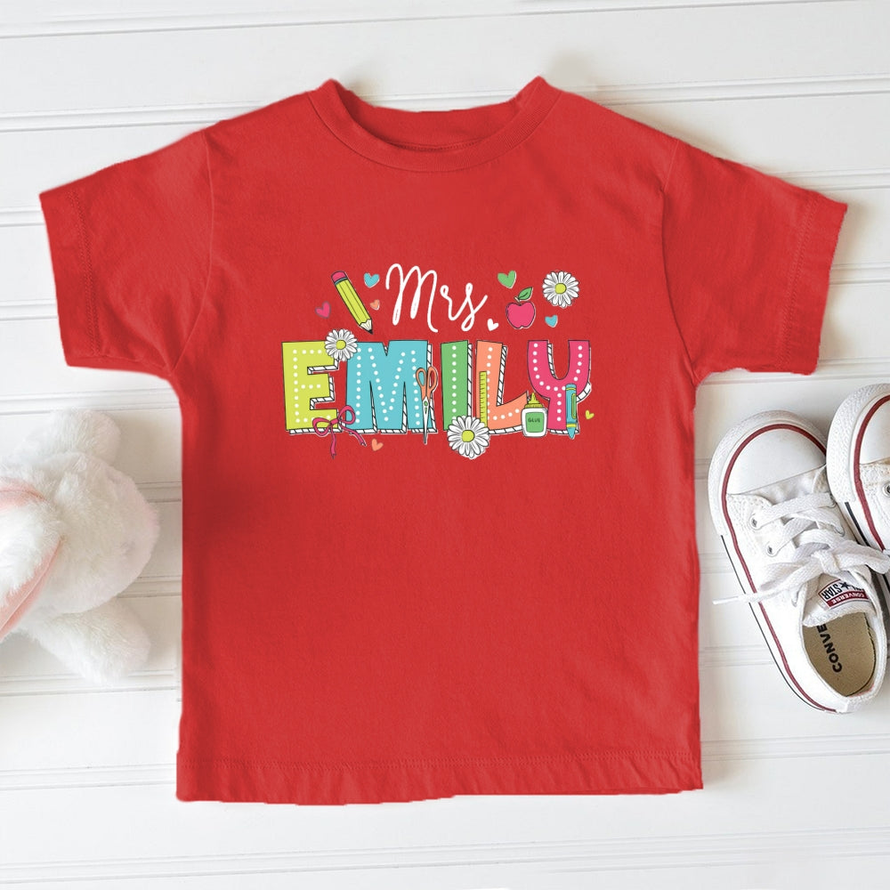 Personalized Name Colorful Letter Toddler T-Shirts