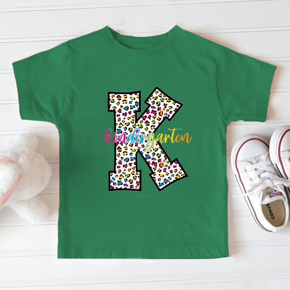 Personalized Grade Colorful Leopard K Toddler T-Shirts