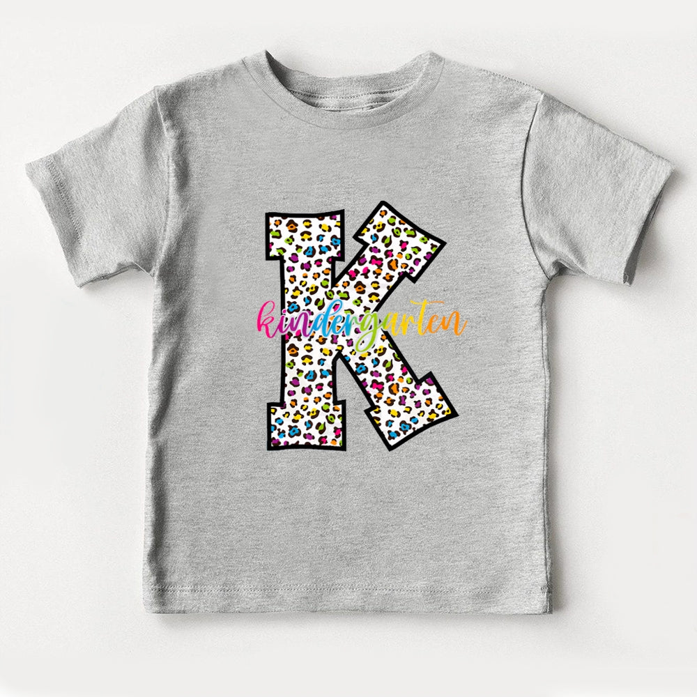 Personalized Grade Colorful Leopard K Toddler T-Shirts