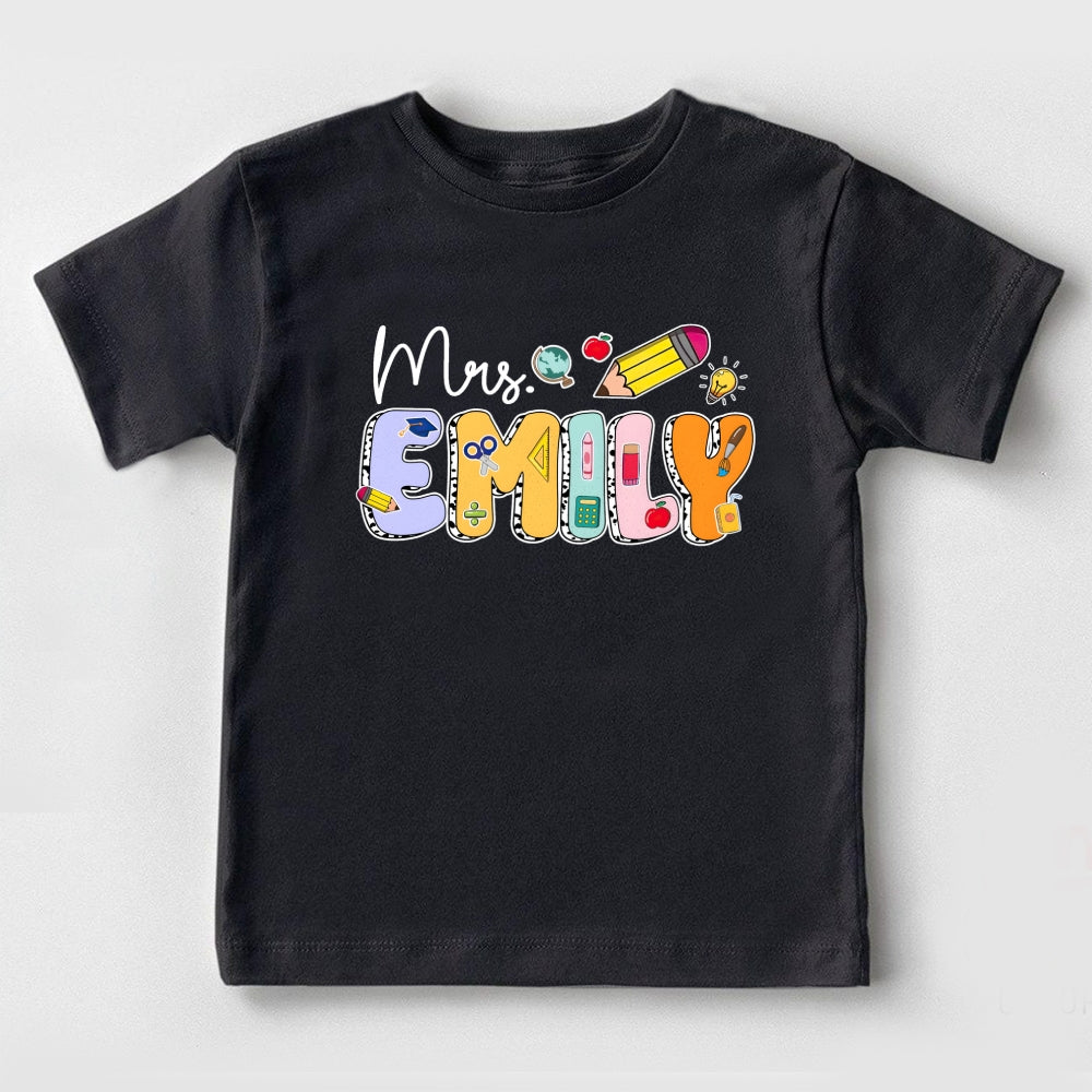 Personalized Name Colorful Name Printed Pencil Toddler T-Shirts
