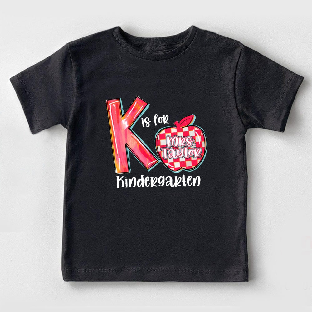 Personalized Grade K Is For Kindergarten Toddler&Kids Tees
