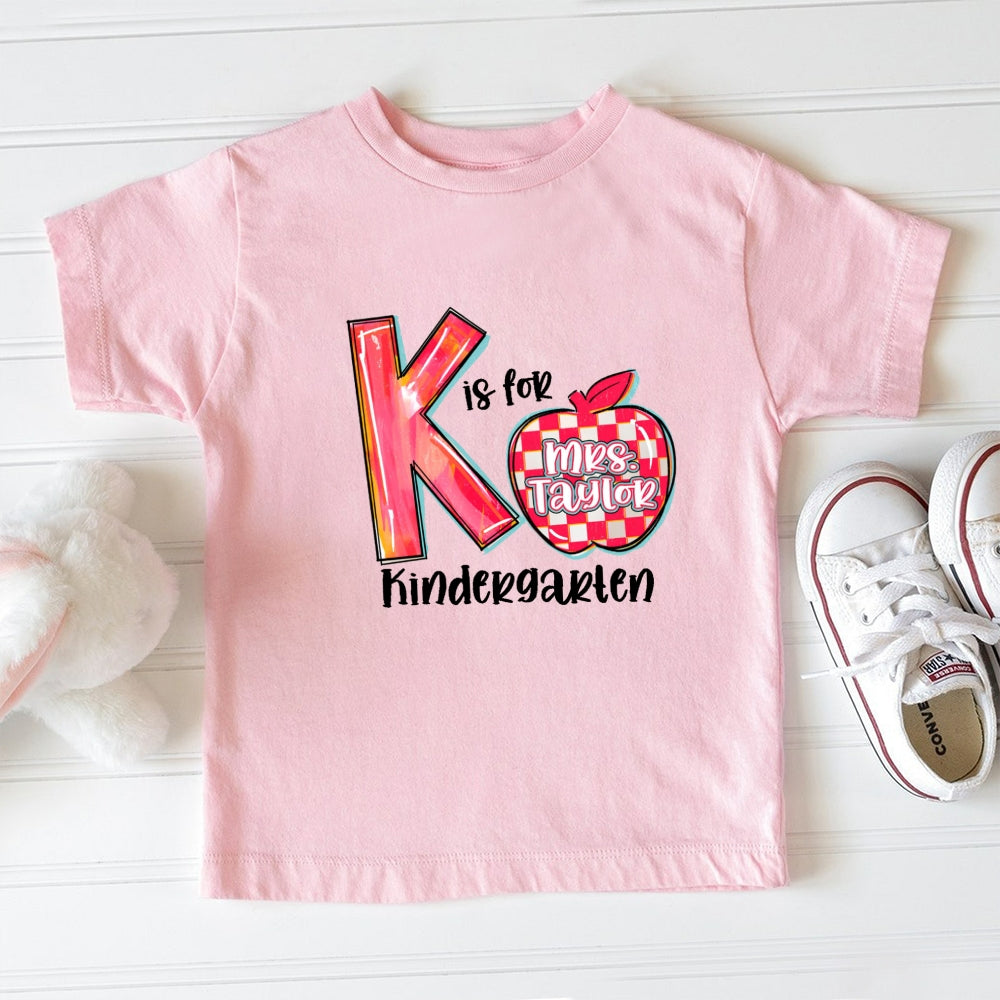Personalized Grade K Is For Kindergarten Toddler&Kids Tees