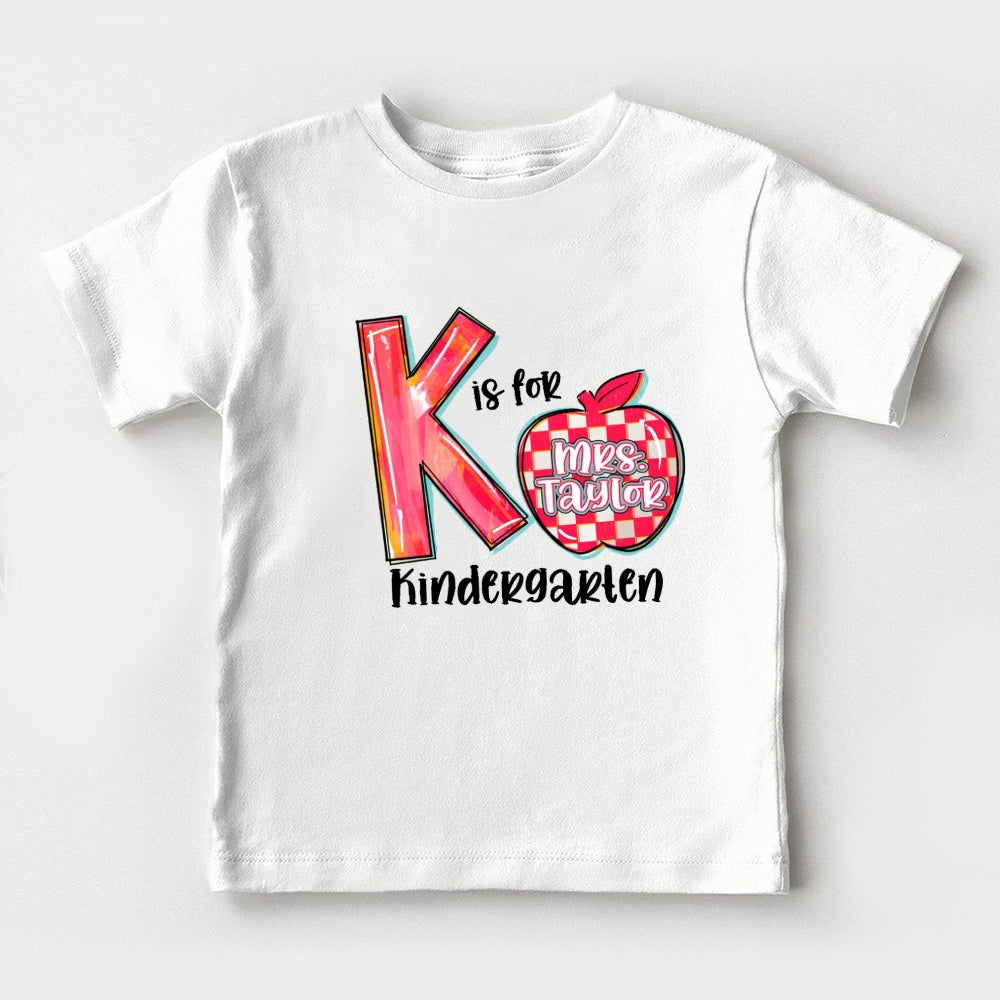Personalized Grade K Is For Kindergarten Toddler&Kids Tees