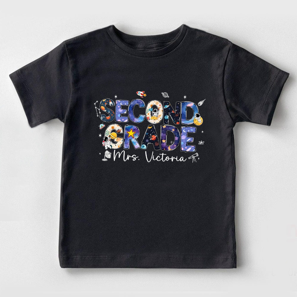 Personalized Name Second Grade Astronauts Toddler&Kids Tees