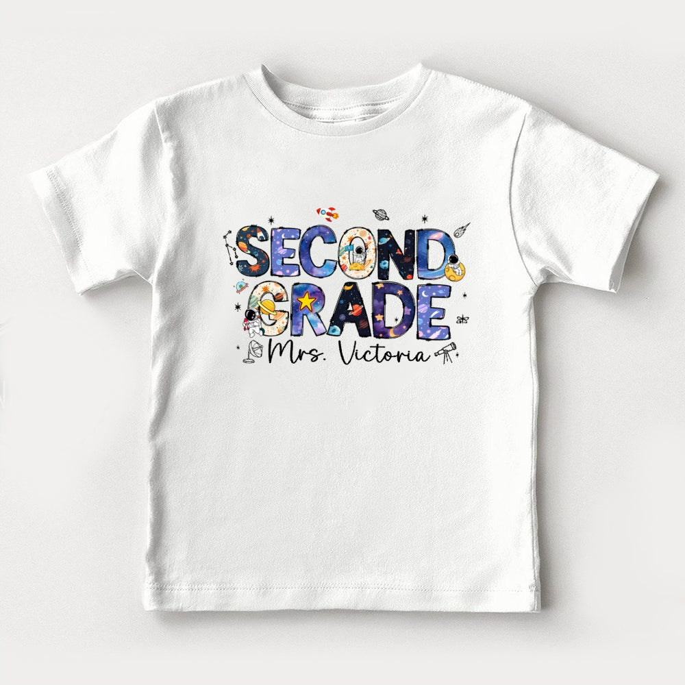 Personalized Name Second Grade Astronauts Toddler&Kids Tees