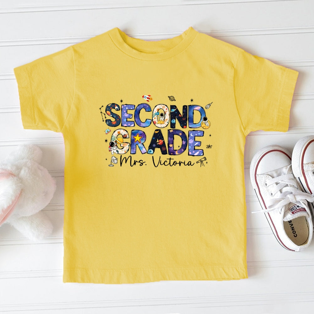 Personalized Name Second Grade Astronauts Toddler&Kids Tees