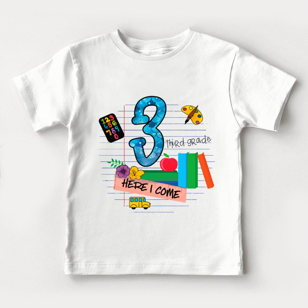 Personalized Grade Here I Come Back To School Toddler&Kids Tees
