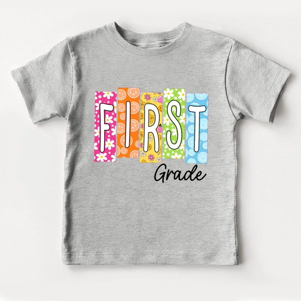 Personalized Grade Sunny Flowers Toddler T-Shirts