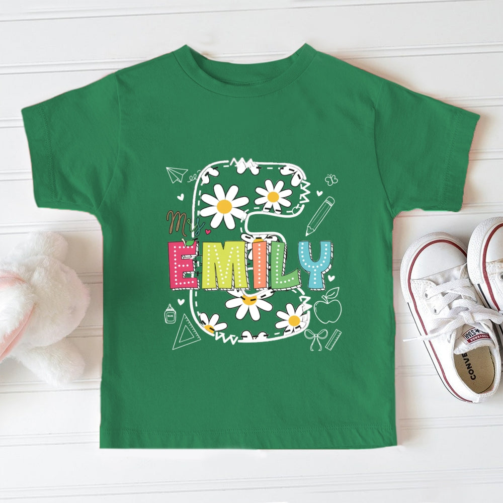 Personalized Name E Is For Emily Toddler&Kids Tees